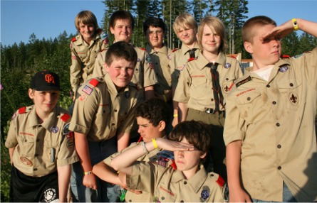 Scouts from Troop 27 at Camp Hahobas